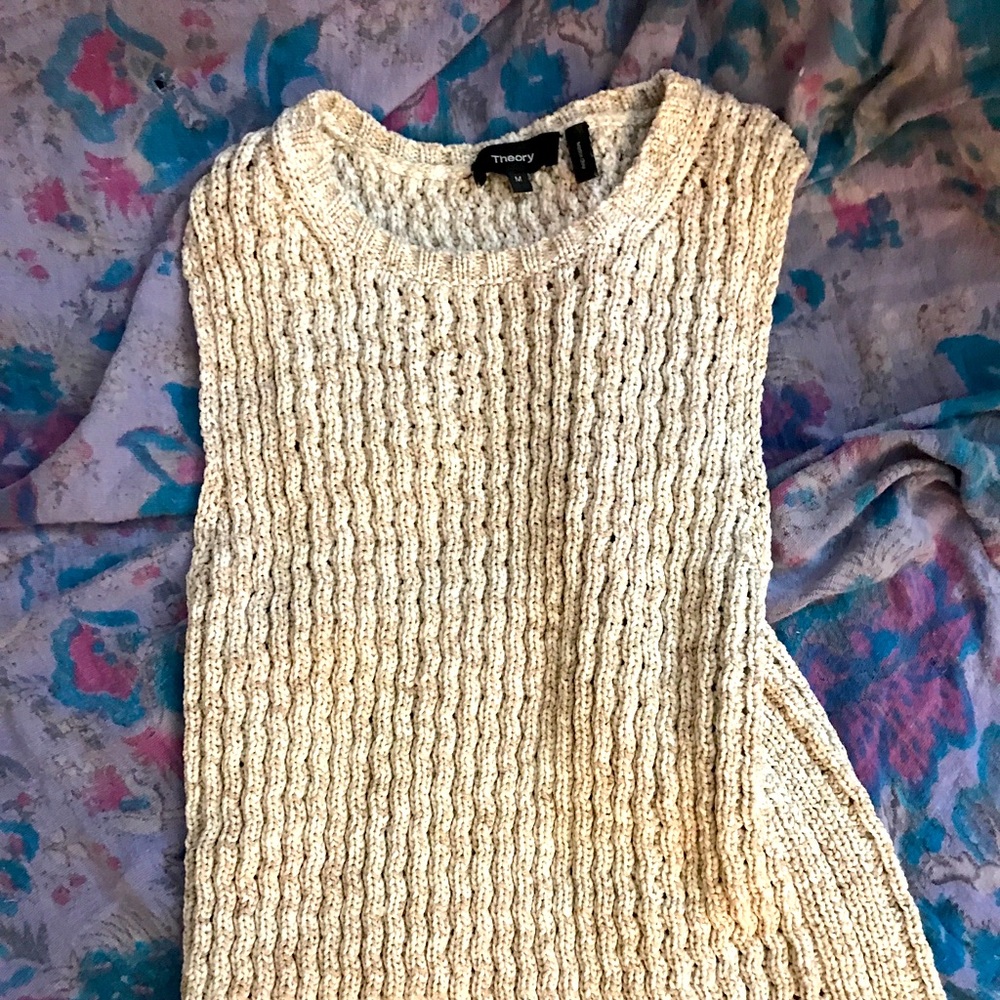 Theory Cream Knit Tank Top